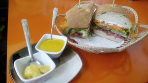 Veggy Vegan sandwich whit Vegan maionese  at Kaya Caffe in Koh Lanta