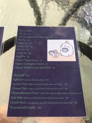 Menu at Kaya Caffe in Koh Lanta
