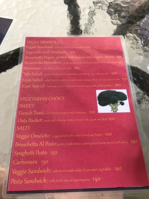 Menu  at Kaya Caffe in Koh Lanta