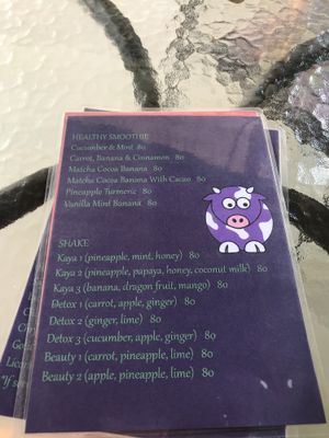 Menu at Kaya Caffe in Koh Lanta