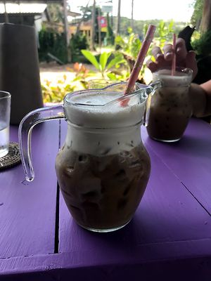 Iced coconut latte! at Kaya Caffe in Koh Lanta
