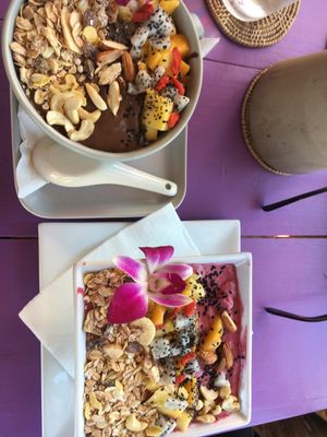 Chocolate smoothie bowls taste like dessert!  at Kaya Caffe in Koh Lanta