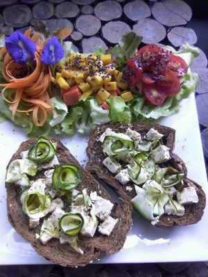 Bruschetta Zucchini and Vegan Mozzarella at Kaya Caffe in Koh Lanta