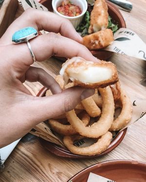 Vegan cheese dippers  at The Swan in Cheltenham