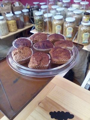 Vegan muffin at Ecolmado in Leon