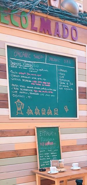 Street look, menu at Ecolmado in Leon