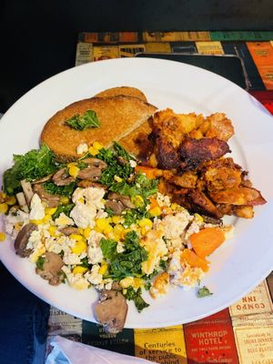 Tofu breakfast scrambleed eggs  at Julian's in Providence