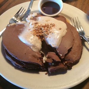 Vegan chocolate pancakes  at Julian's in Providence