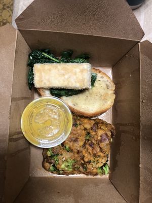 Vegan St. James with hash … yumm!!!  at Julian's in Providence