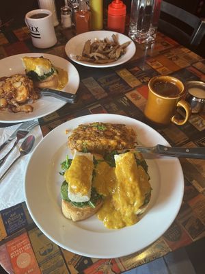 Vegan Benedict with vegan hash   at Julian's in Providence