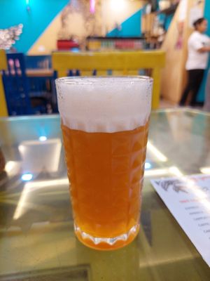 Peach ice tea. at Sheroes Hangout in Agra