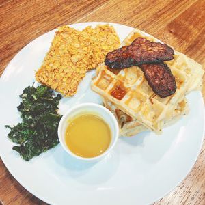 “Chicken” and waffles  at Sparestore - Pop-Up in Kowloon