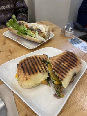 Sandwich du moment et Focaccia toastée   at Comptoir Veggie in Paris