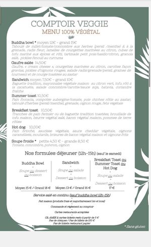 Menu  at Comptoir Veggie in Paris