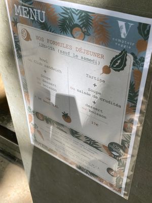 Lunch formula at Comptoir Veggie in Paris