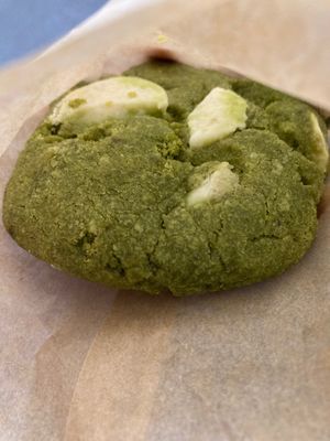White chocolate and matcha cookie  at Comptoir Veggie in Paris
