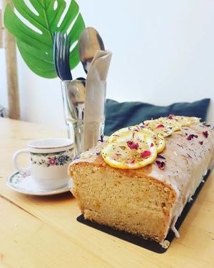 Lemon cake at Comptoir Veggie in Paris