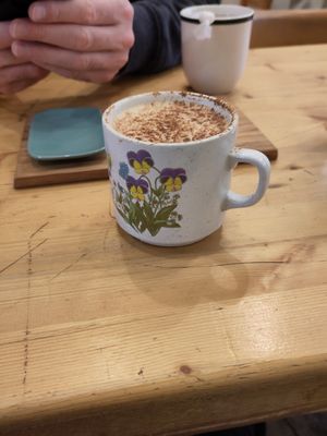 Pumpkin spiced latte at Comptoir Veggie in Paris
