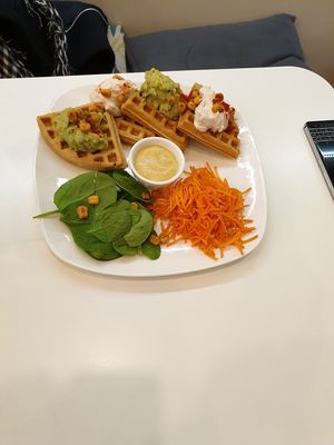 Gaufres salées at Comptoir Veggie in Paris