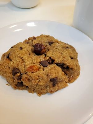 Chocolate chip hazelnut cookie. at Comptoir Veggie in Paris