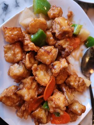 Sweet and sour eggplant at Great Wall in Monterey