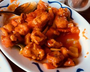 Sweet and sour eggplant  at Great Wall in Monterey