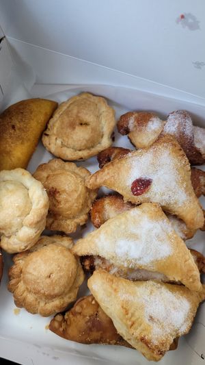 Meat pastelitos, cheese pastelitos, guava&cheese,empanada at The Happy Vegan Bakers in Hialeah