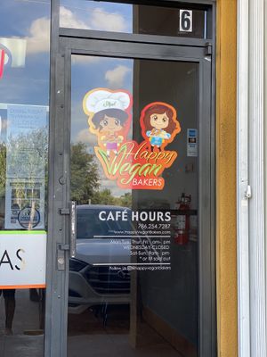 Such a cute sign! at The Happy Vegan Bakers in Hialeah