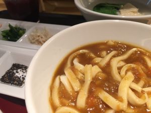 Delicious curry flavour udon at Vege Deli Kanna - Shokudo in Kyoto