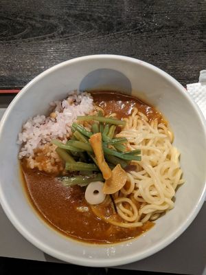 Curry soba-don at Vege Deli Kanna - Shokudo in Kyoto