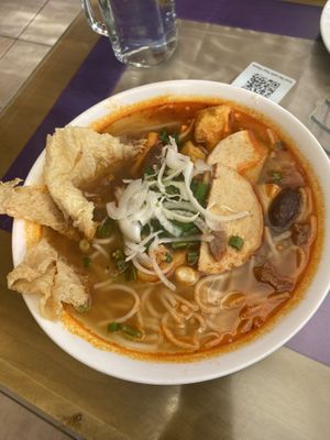 Spicy noodle soup  at Seattle Lotus Vegetarian in Seattle