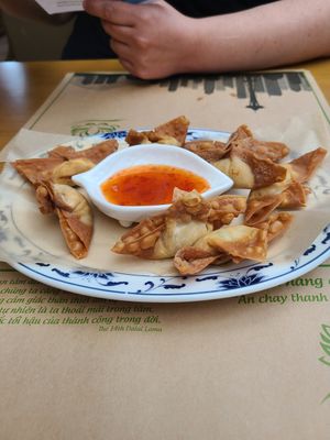 Wontons (the vegan ones w/o cream chz) at Seattle Lotus Vegetarian in Seattle