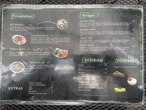 Menu at Tacogreen in Queretaro