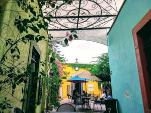 Delightful little courtyard at Tacogreen in Queretaro