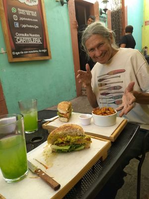 Delicious burgers 😋 at Tacogreen in Queretaro