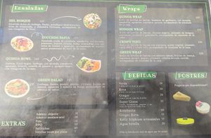 Menú at Tacogreen in Queretaro