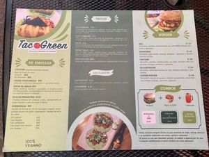 Menu 03/2023 at Tacogreen in Queretaro