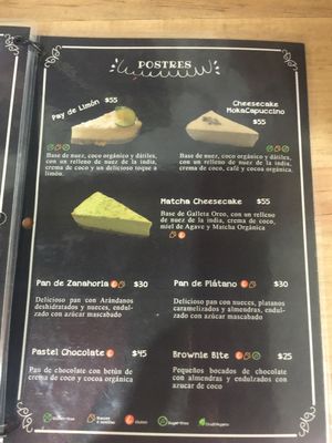 Desserts at Tacogreen in Queretaro