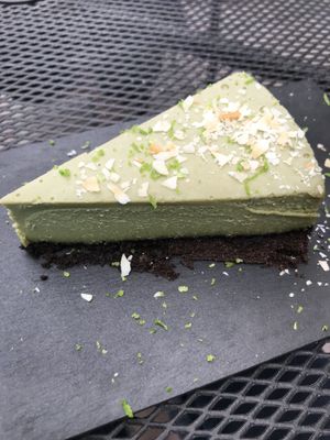 Matcha cheezecake  at Tacogreen in Queretaro