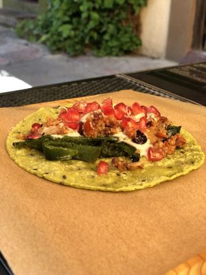 Taco de Chile en nogada at Tacogreen in Queretaro
