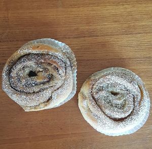 One vanilla and one cinnamon bun at Café Nowhere in Enskede