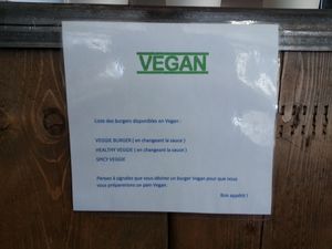 "List of vegan burgers available:

VEGGIE BURGER (by changing the sauce)
HEALTHY BURGER (by changing the sauce)
SPICY BURGER

Think about telling us you want a vegan burger so we can prepare a vegan bun." at Holy Moly in Lille
