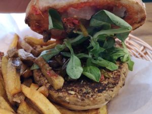 Spicy Veggie Burger at Holy Moly in Lille