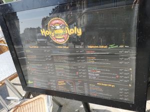 Menu at Holy Moly in Lille