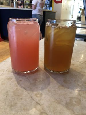 L- rhubarbaid R-Julip tea at Wiz Kid - Rittenhouse in Philadelphia