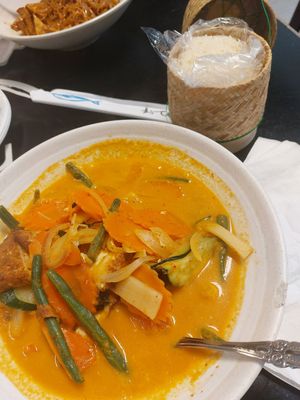 Red curry (delicious) at Sticky Rice Cafe in Knoxville