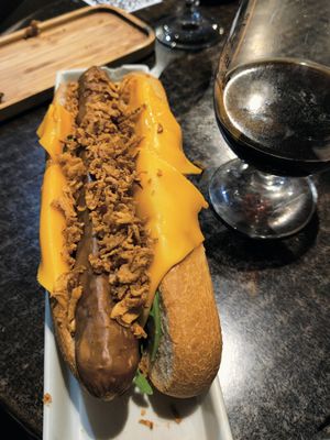Hot dawg at La Cerveseria Clandestina in Barcelona