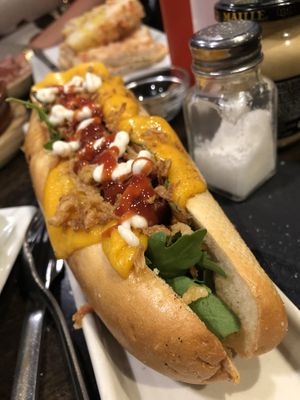 Vegan frankfurter at La Cerveseria Clandestina in Barcelona