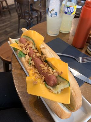 Vegan hotdog! at La Cerveseria Clandestina in Barcelona