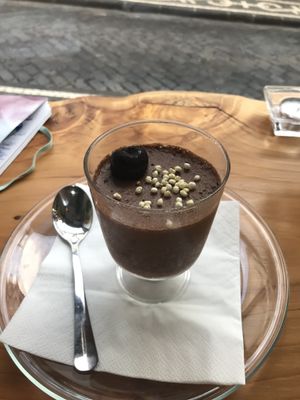 Chocolate mousse (vegan) at Treze in Ponta Delgada